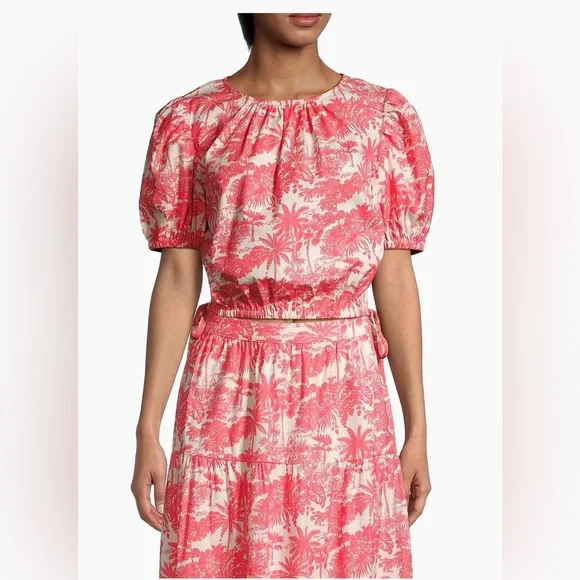 Vineyard Vines Red Puff Sleeve Blouse - Picture 9 of 9